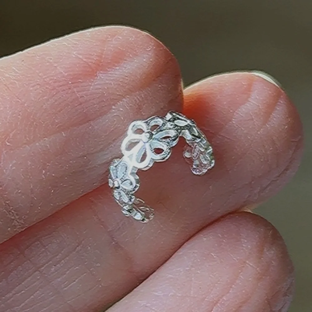 Sterling Silver Flower Cuff Earring
